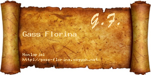 Gass Florina névjegykártya
